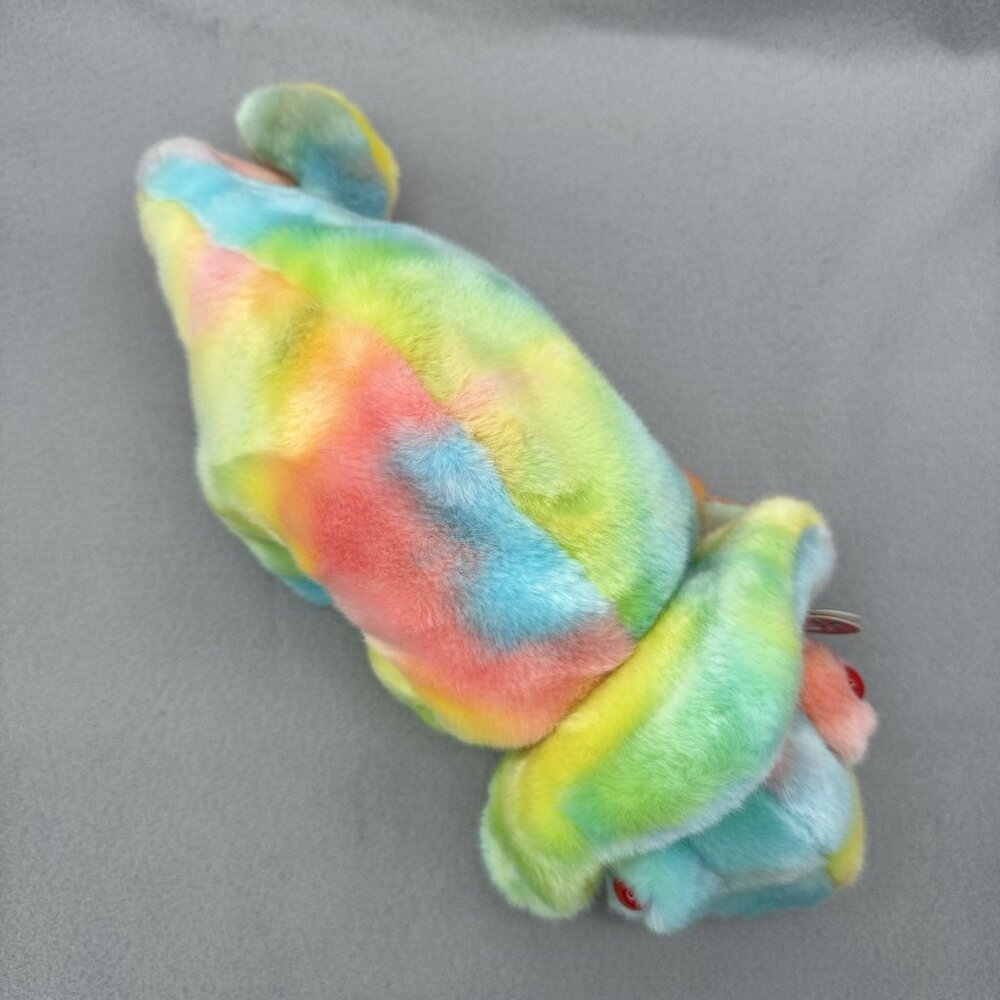 Vtg TY Beanie Buddies Rainbow Chameleon Pastel Tie Dye 1999 Plush Stuffed 14" - Picture 2 of 15